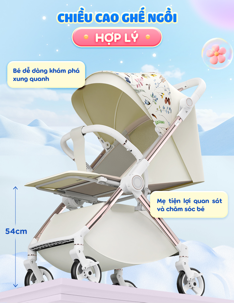 Mô tả Xe đẩy 2 chiều Chilux K5 - Thiết kế giỏ nằm rộng rãi, bánh xe giảm xóc - 6