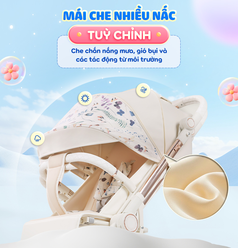 Mô tả Xe đẩy 2 chiều Chilux K5 - Thiết kế giỏ nằm rộng rãi, bánh xe giảm xóc - 7