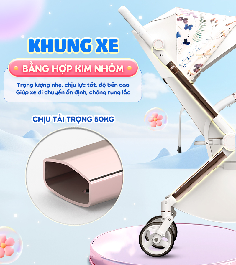 Mô tả Xe đẩy 2 chiều Chilux K5 - Thiết kế giỏ nằm rộng rãi, bánh xe giảm xóc - 9