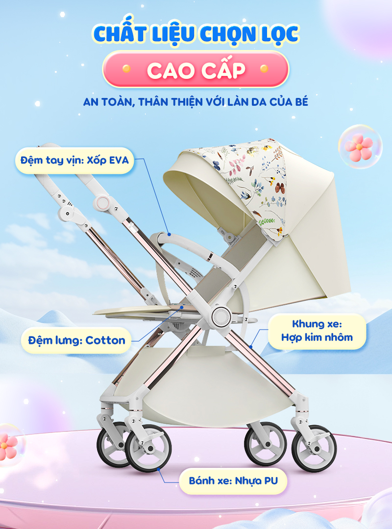 Mô tả Xe đẩy 2 chiều Chilux K5 - Thiết kế giỏ nằm rộng rãi, bánh xe giảm xóc - 10