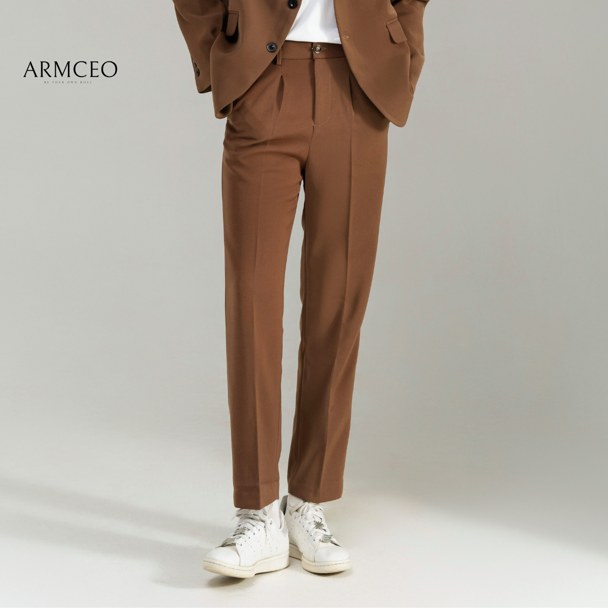 Mô tả Quần âu nam đen cạp cao dáng baggy suông ARMCEO Smart Cool hack dáng cạp điều chỉnh tăng giảm thông minh 5 màu -A02 - 3