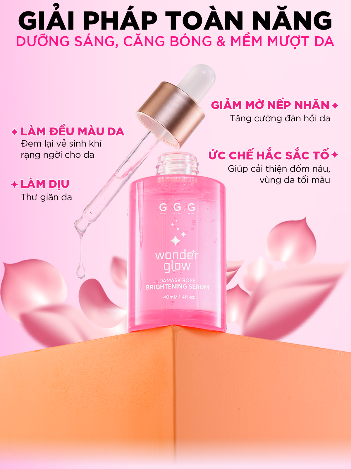 Mô tả Serum Hồng Dưỡng Sáng Căng Bóng – 37% Hoa Hồng Damask, 5% Niacinamide, HA 40ml - 4