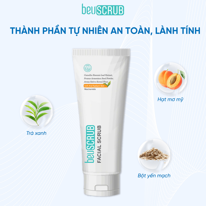 Mô tả Combo 2 tẩy tế bào chết mặt Beuscrub trà xanh, tẩy da chết mặt ,thấm hút dầu thừa , làm sạch da, dưỡng ẩm, dưỡng sáng da - 1