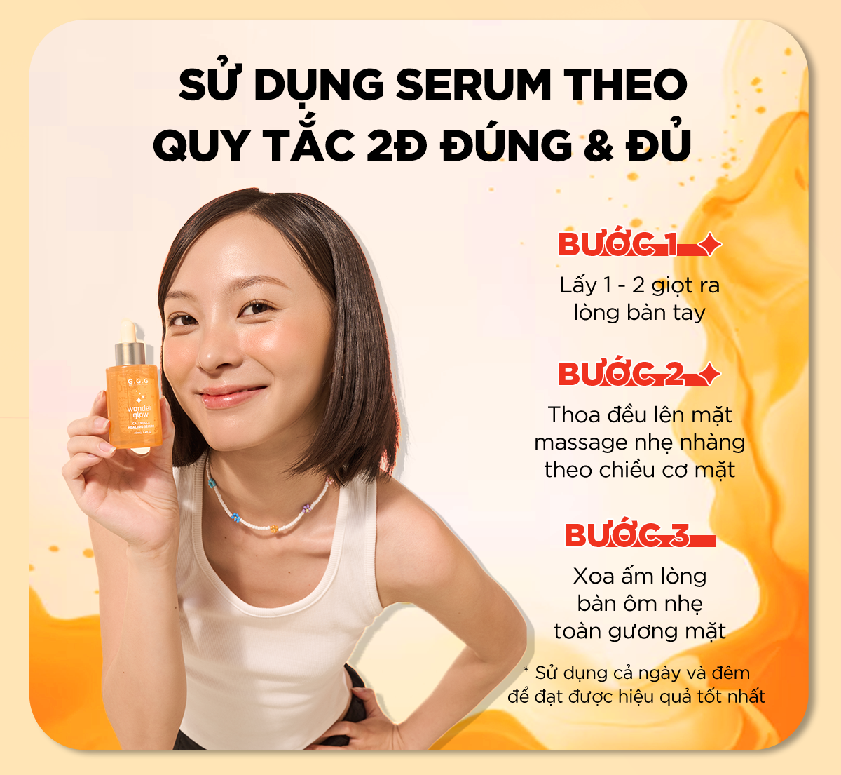 Mô tả Serum Cam, Làm Dịu Da mụn, Phục hồi, Hỗ Trợ Giảm Mụn, Mờ Thâm - G.G.G Wonder Glow Healing Serum 40ml - 8