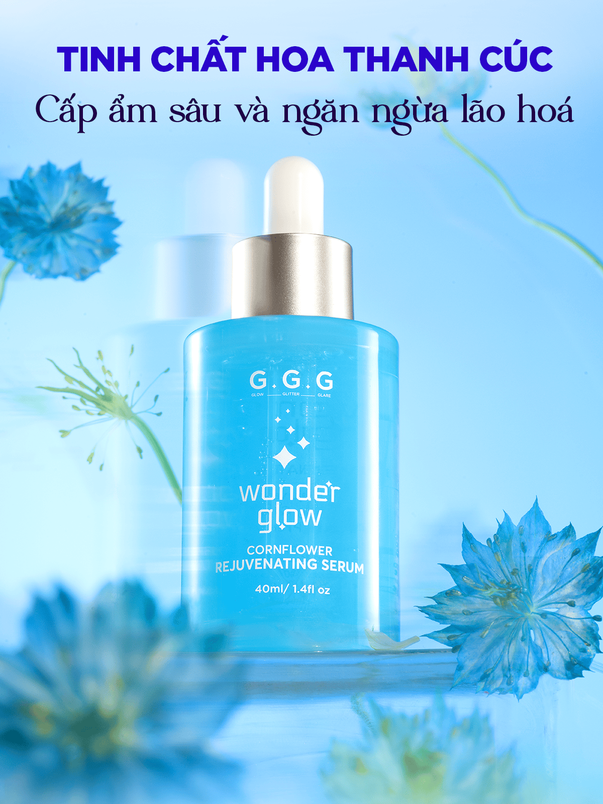 Mô tả [KOL LIVE] Serum Xanh, Cấp ẩm sâu, Hỗ trợ Mờ nếp nhăn, Ngăn ngừa lão hóa - G.G.G Wonder Glow Rejuvenating Serum 40ml - 2
