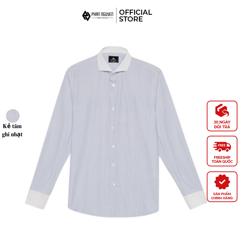 Mô tả Áo sơ mi kẻ nam Phan Nguyễn, chất liệu cao cấp, mềm mại, form slim fit tôn dáng SMD.1399 - 1
