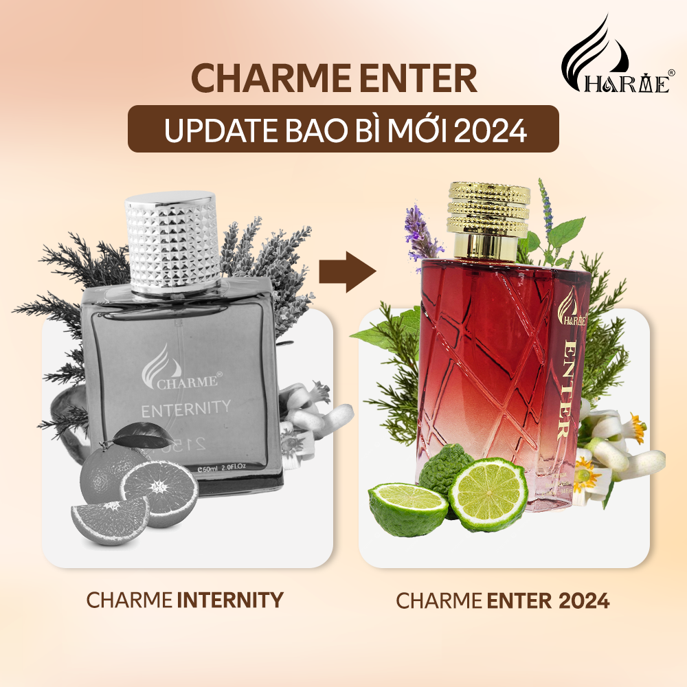 Mô tả Nước Hoa Nam CHARME ENTER 2024 NEW 100ml Nam Tính, Mạnh Mẽ Hương Cam Chanh Tươi Mát - 1