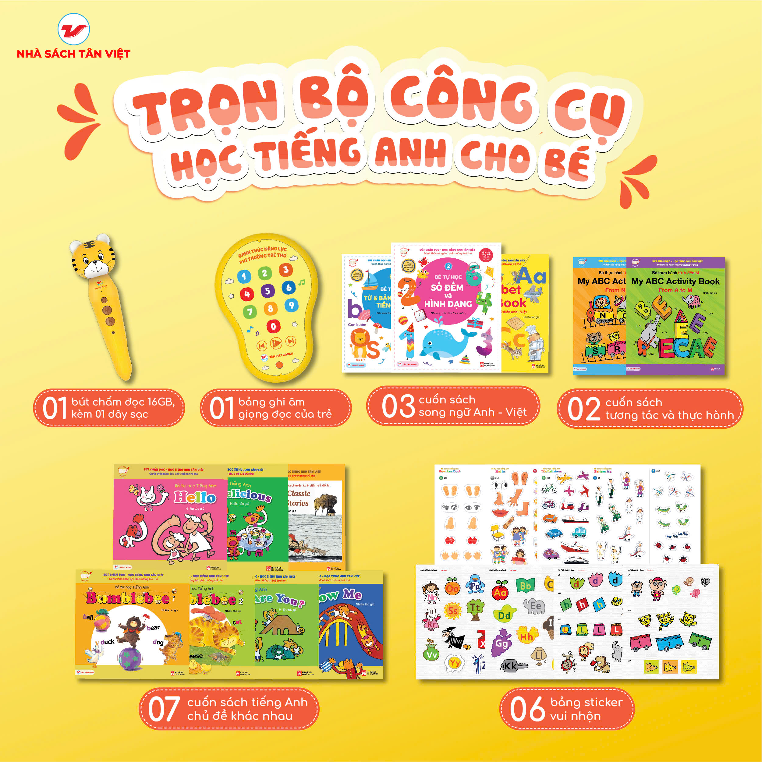 Mô tả Bút chấm đọc - Học tiếng Anh Tân Việt - Bộ sách học tiếng Anh cho trẻ - Tân Việt Books - 2