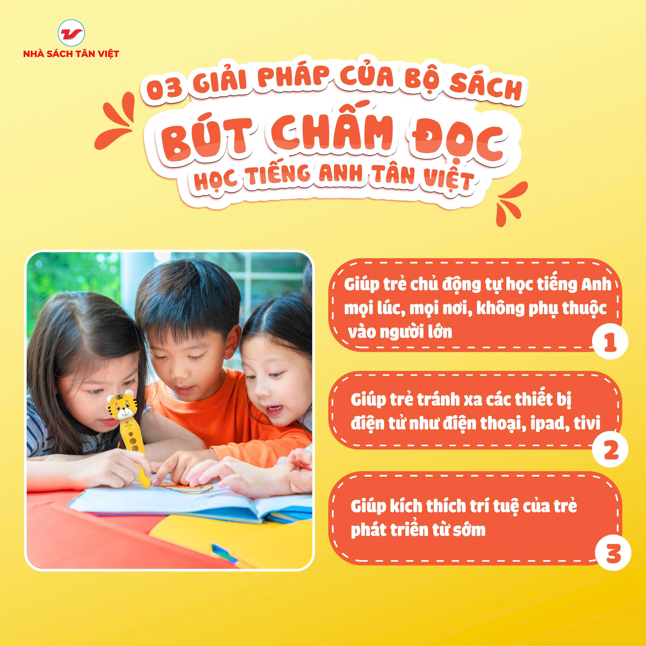 Mô tả Bút chấm đọc - Học tiếng Anh Tân Việt - Bộ sách học tiếng Anh cho trẻ - Tân Việt Books - 3