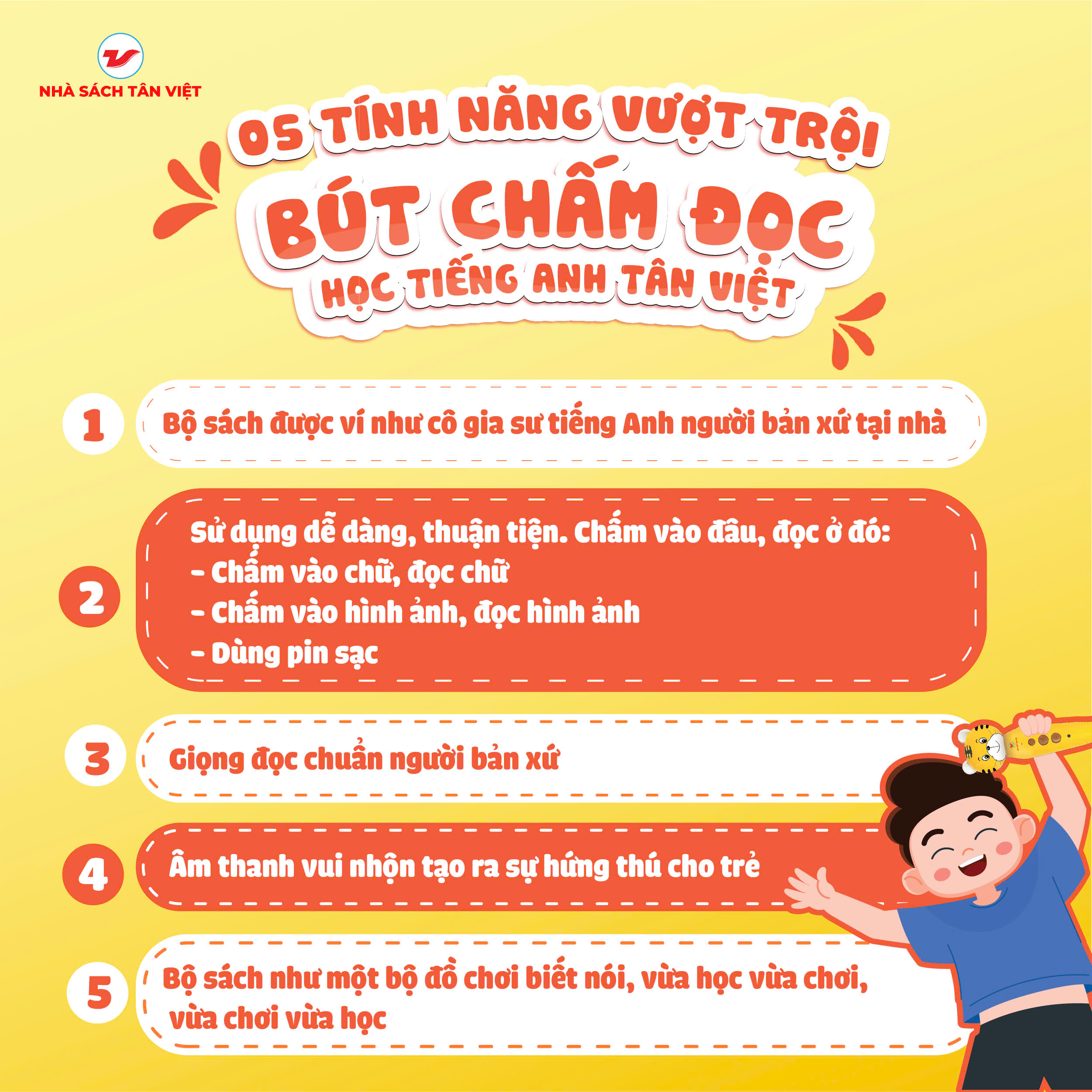 Mô tả Bút chấm đọc - Học tiếng Anh Tân Việt - Bộ sách học tiếng Anh cho trẻ - Tân Việt Books - 4