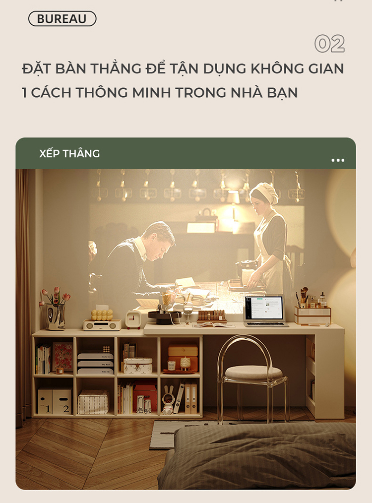 Mô tả Bàn làm việc kèm giá sách, bàn làm việc chữ L gỗ MDF phủ melamin thương hiệu IGA - GP368 - 6