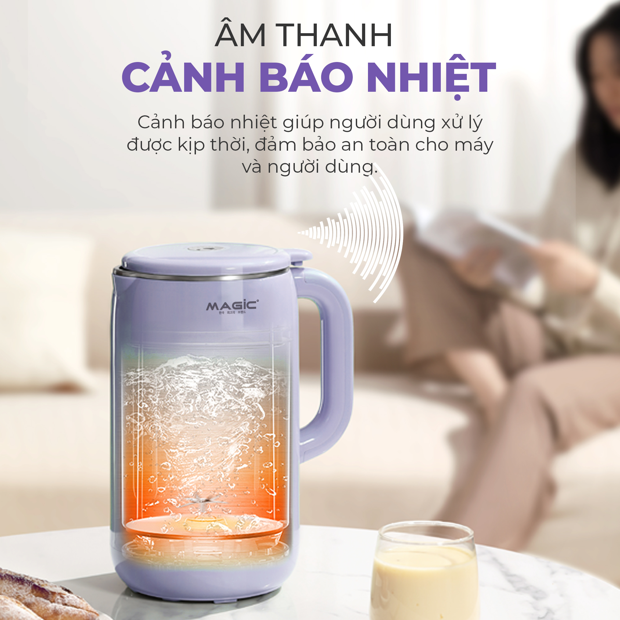 Mô tả Máy Nấu Sữa Hạt Đa Năng 1L Magic A-100, Lưỡi Dao 8 Cánh Inox 304 Đa Chiều, 1000W, BH 12 Tháng - 5