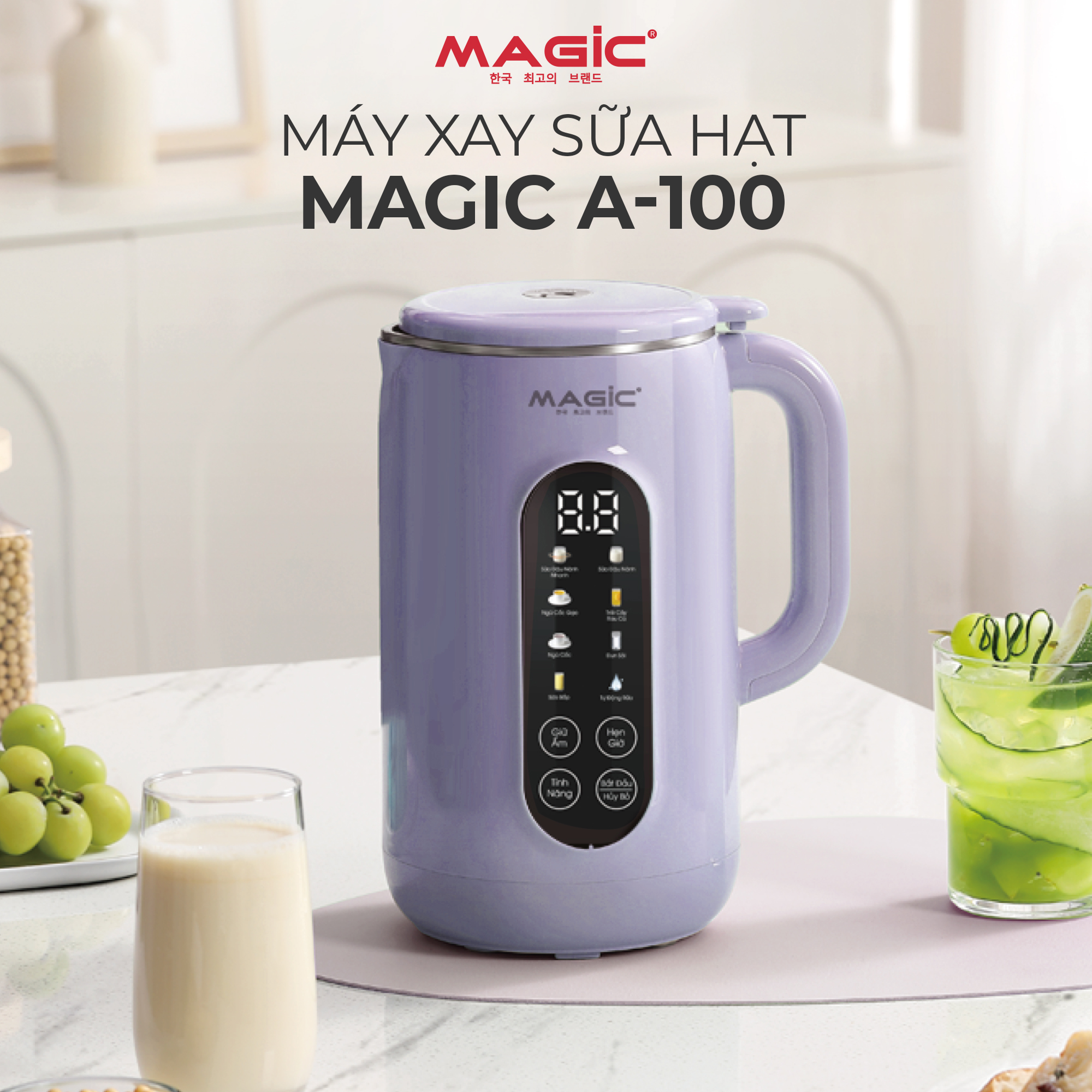 Mô tả Máy Nấu Sữa Hạt Đa Năng 1L Magic A-100, Lưỡi Dao 8 Cánh Inox 304 Đa Chiều, 1000W, BH 12 Tháng - 1