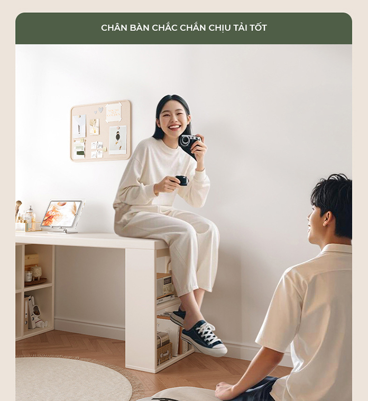 Mô tả Bàn làm việc kèm giá sách, bàn làm việc chữ L gỗ MDF phủ melamin thương hiệu IGA - GP368 - 8