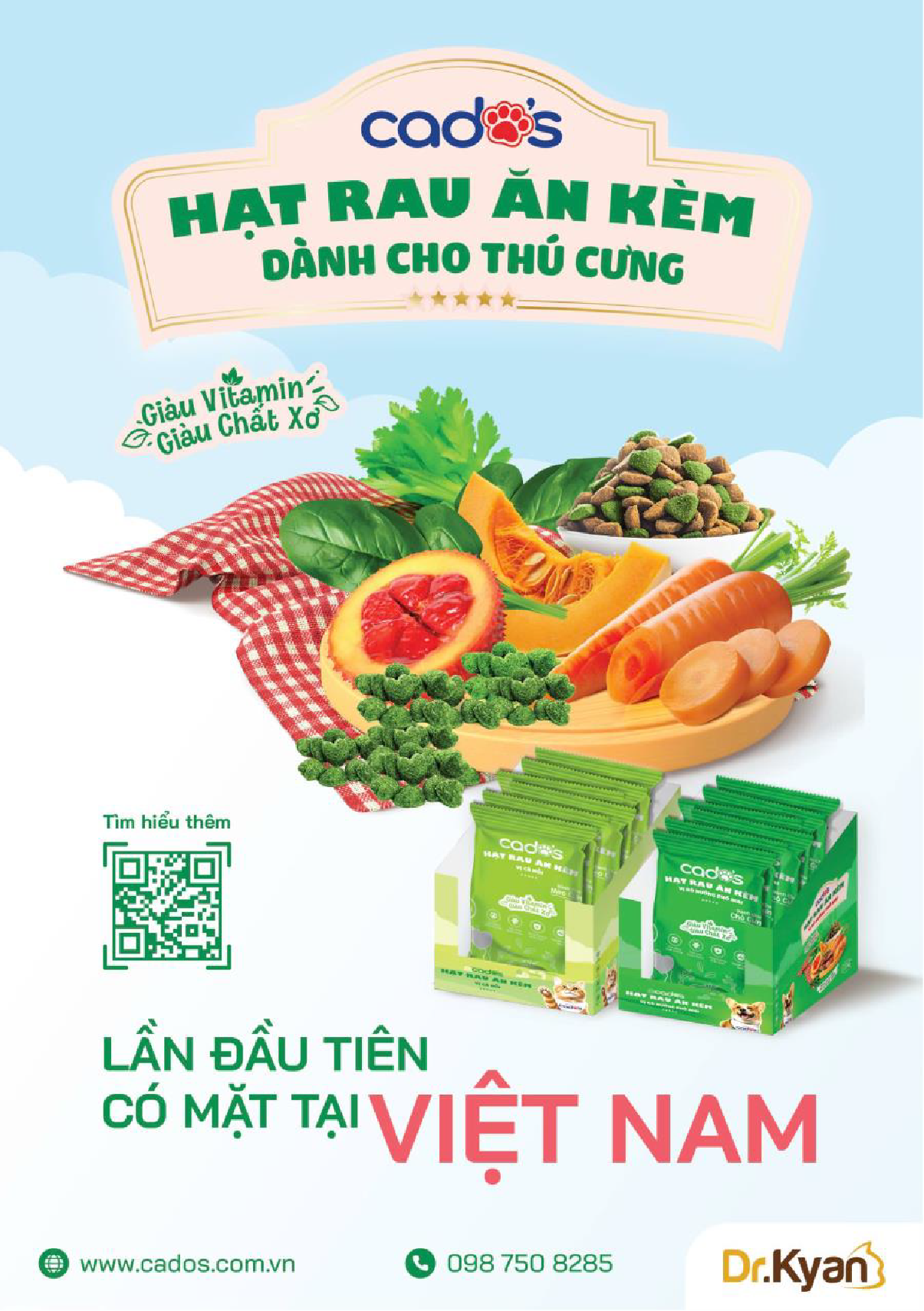 Mô tả Cado's - Hạt rau ăn kèm cho chó cados - Vị bò nướng pho mai - DrKyan - 1