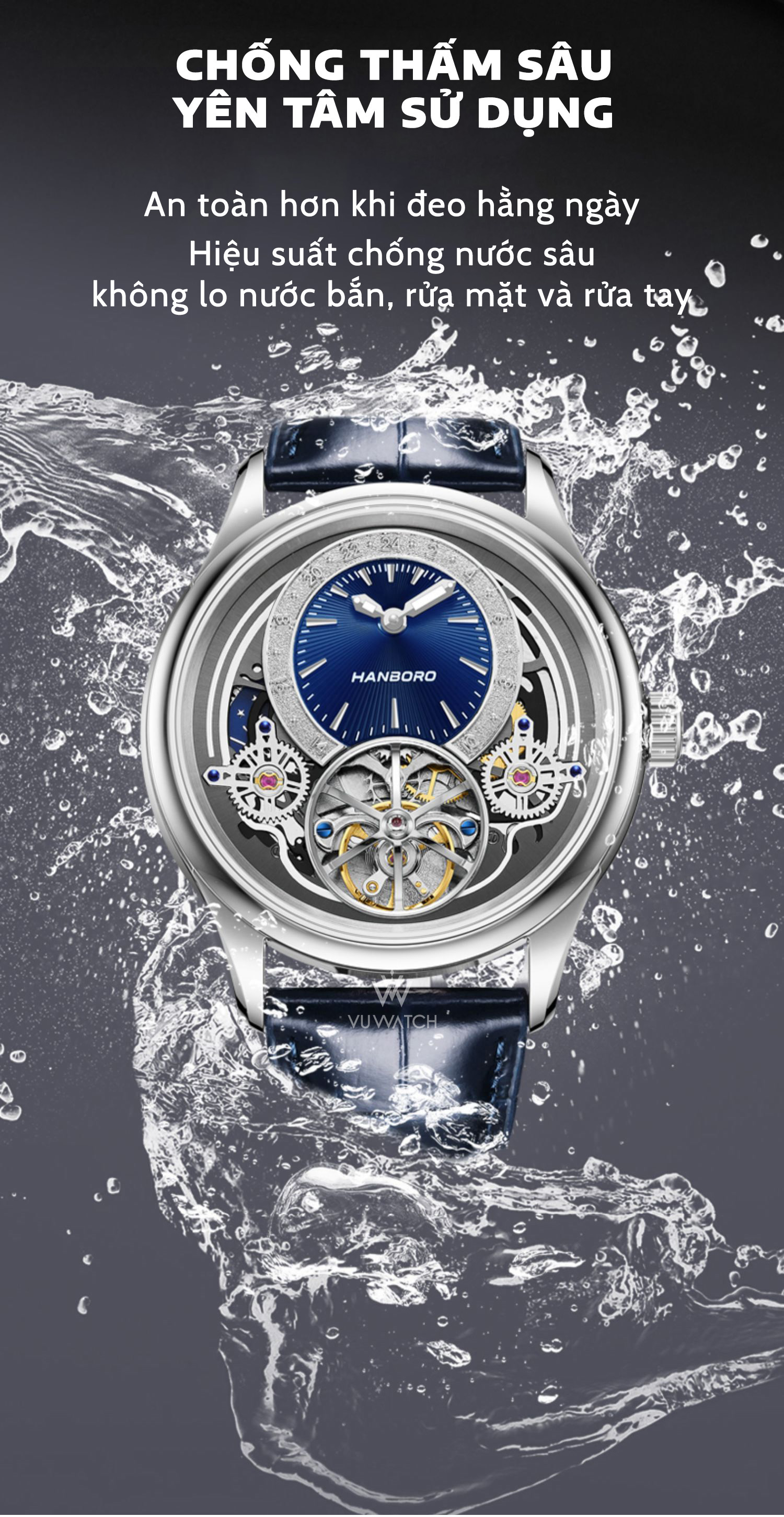 Đồng Hồ Cơ HANBORO 30027 Tặng kèm bóp đựng đồng hồ Shopee Việt Nam