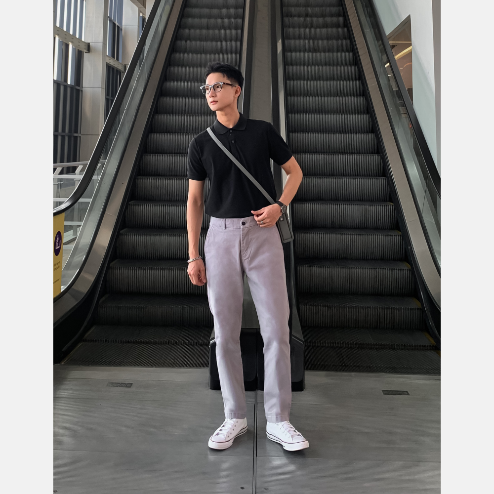 Mô tả Quần dài nam BAMI HOME vải kaki Form quần tây ống suông QK10 - 2