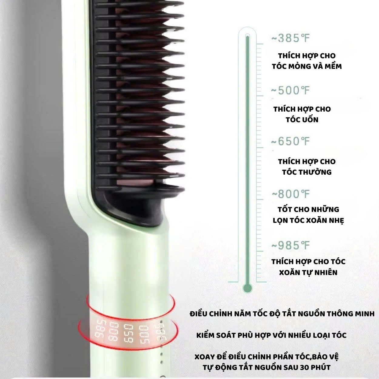 Mô tả Lược điện ENZO 4113 duỗi tóc thẳng ion âm bảo vệ tóc suôn mượt-tạo kiểu chuyên nghiệp BH 5 NĂM - 3