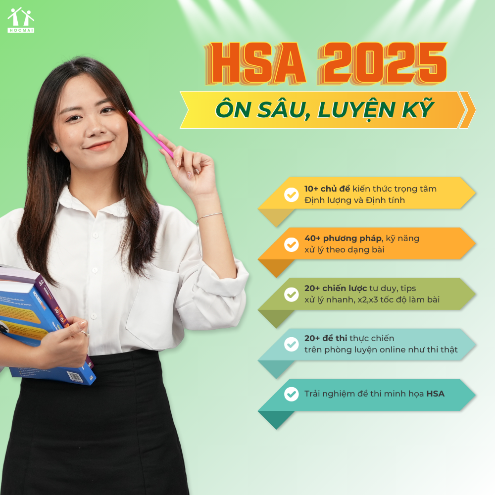 Mô tả Sách Tổng ôn cấp tốc luyện thi Đánh giá năng lực - ĐHQG HN - HOCMAI - 1