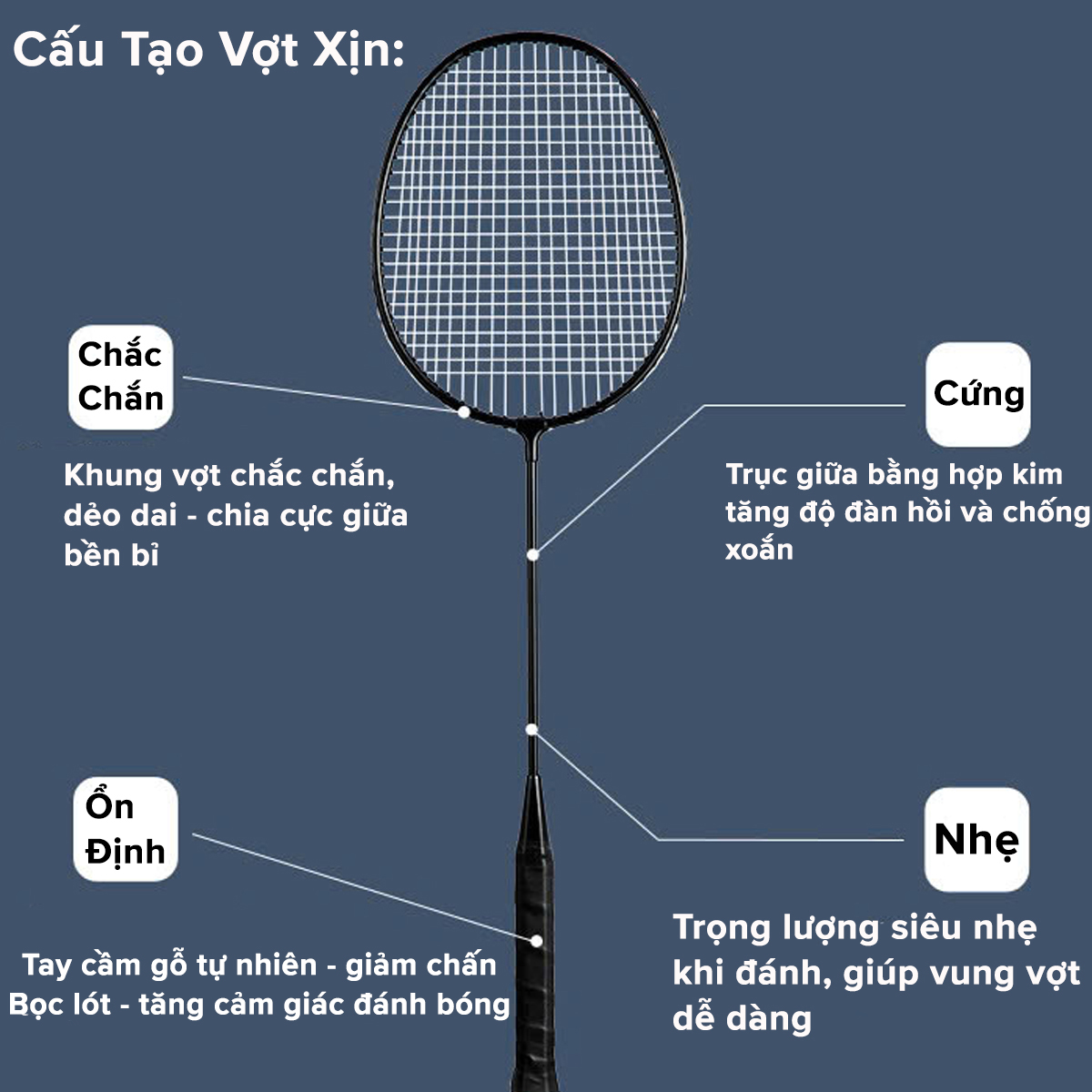 Mô tả Vợt Cầu Lông Hợp Kim Chắc Chắn Dành Huấn Luyện Chơi Cầu Lông 85gram G4 24Lbs Chính Hãng Amalife - 7