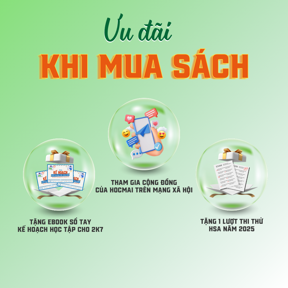 Mô tả Sách Tổng ôn cấp tốc luyện thi Đánh giá năng lực - ĐHQG HN - HOCMAI - 9
