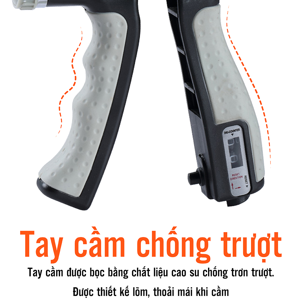 Mô tả M [MALL]COMBO DÂY NHẢY JR100 CAO CẤP VÀ KÌM BÓP LỰC  ĐEN XÁM CÓ BỘ ĐẾM, MỨC CĂNG LỰC TỪ 5KG ĐẾN 60KG - 5
