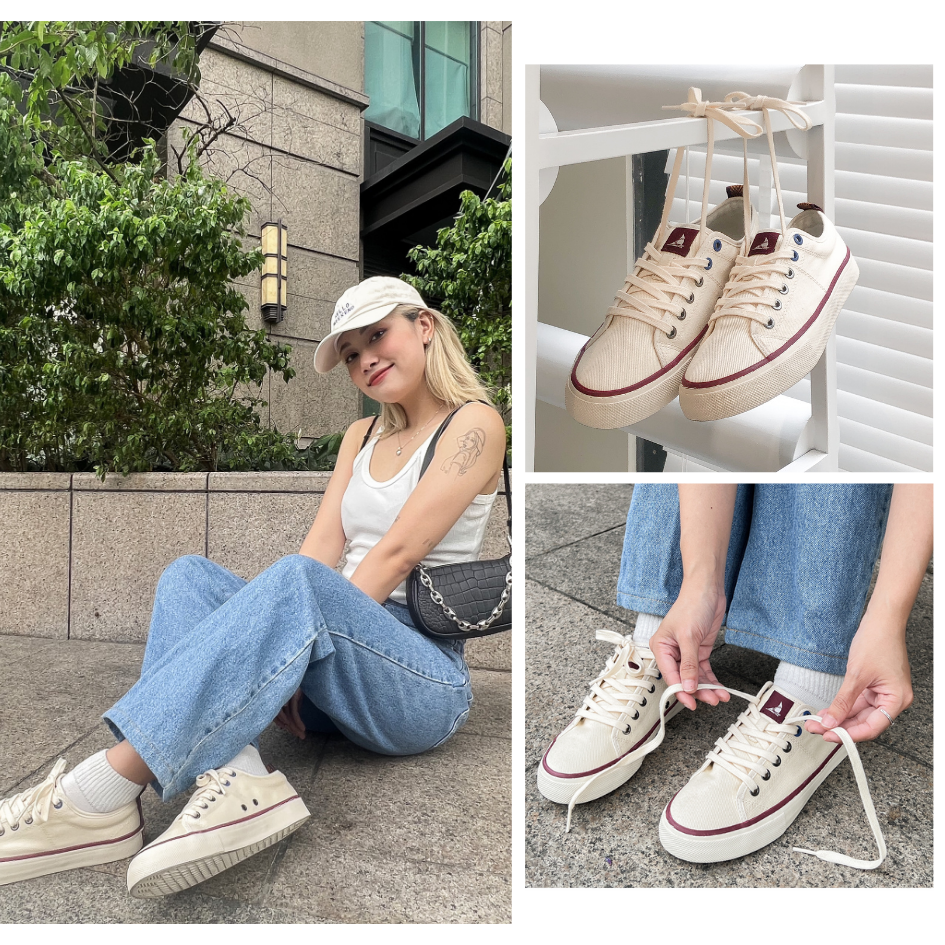 Mô tả Giày Vải Canvas Đế Bằng Sneaker Nam Nữ C40 Trắng Kem Dincox - 2