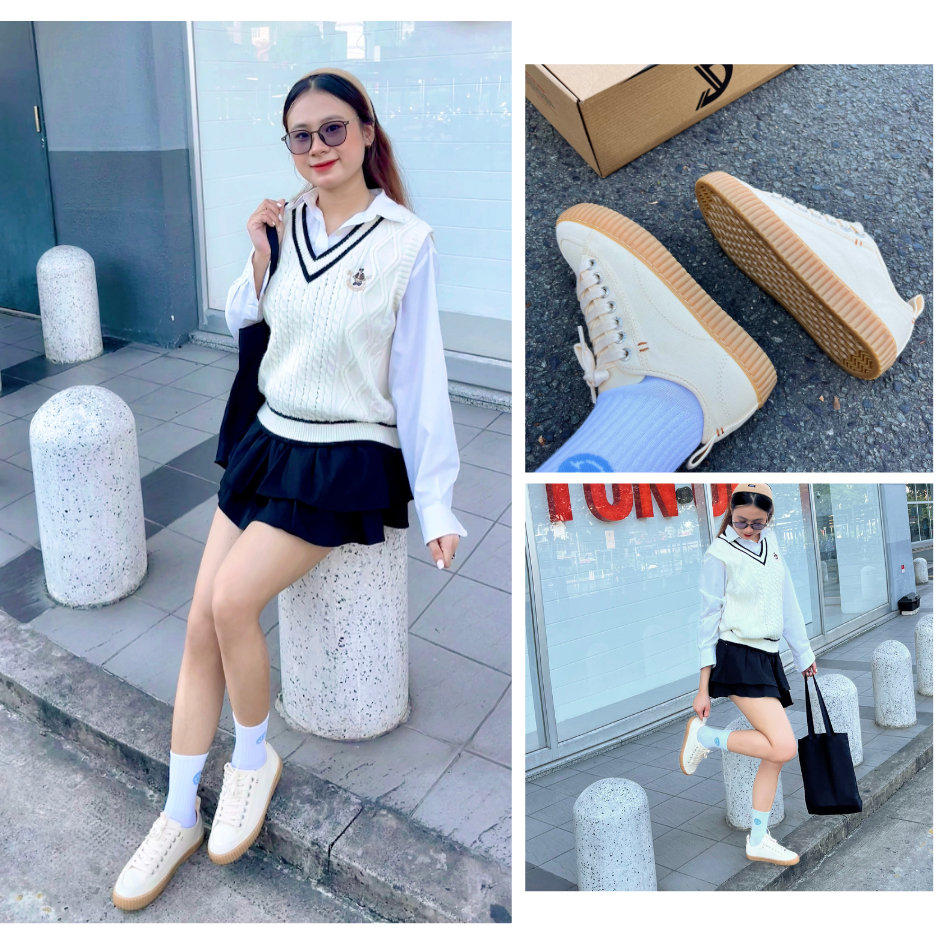 Mô tả Giày Sneaker Vải Canvas Unisex D27 White DINCOX Đơn Giản Hiện Đại - 2