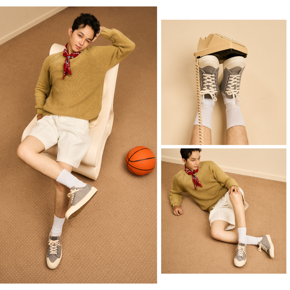 Mô tả Giày Nam Sneaker Vải Canvas Đế Bằng DC30 Light Grey Dincox Shoes - 2