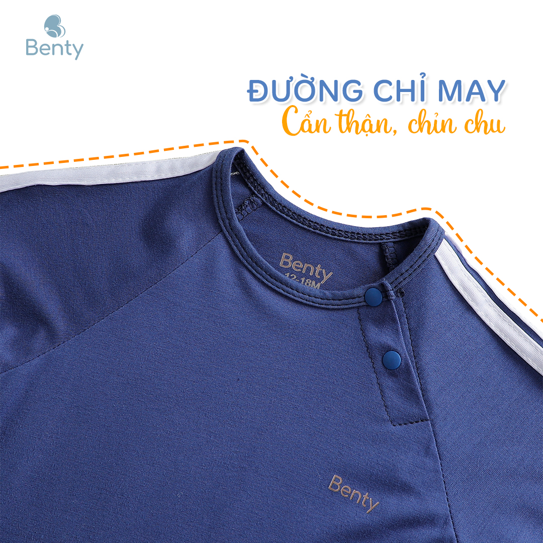 Mô tả Bộ cộc tay cài chéo thể thao BENTY trơn basic,chất cotton mát mẻ, thoải mái cho bé vận động ngày dài - 4