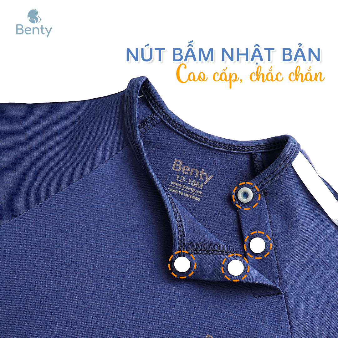 Mô tả Bộ cộc tay cài chéo thể thao BENTY trơn basic,chất cotton mát mẻ, thoải mái cho bé vận động ngày dài - 5