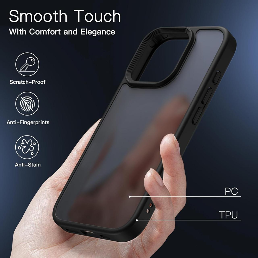 Mô tả Ốp Chính Hãng BIG - Likgus Nhám Chống Sốc, Chống Vân Tay Dành Cho IP 16 15 14 13 12 11 - 1