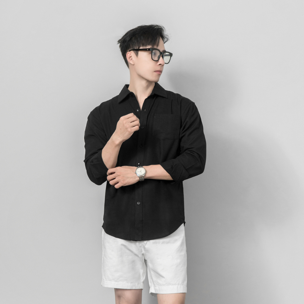Mô tả Áo sơ mi nam tay dài vải LINEN BAMI HOME form dáng thanh lịch, thoải mái, thấm hút tốt ASM01 - 2