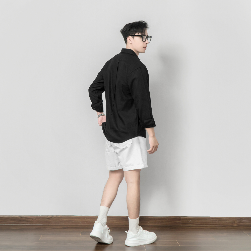 Mô tả Áo sơ mi nam tay dài vải LINEN BAMI HOME form dáng thanh lịch, thoải mái, thấm hút tốt ASM01 - 5