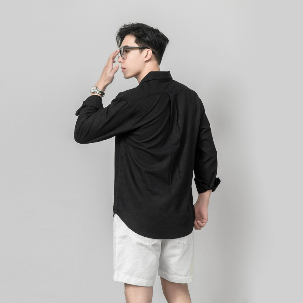 Mô tả Áo sơ mi nam tay dài vải LINEN BAMI HOME form dáng thanh lịch, thoải mái, thấm hút tốt ASM01 - 1