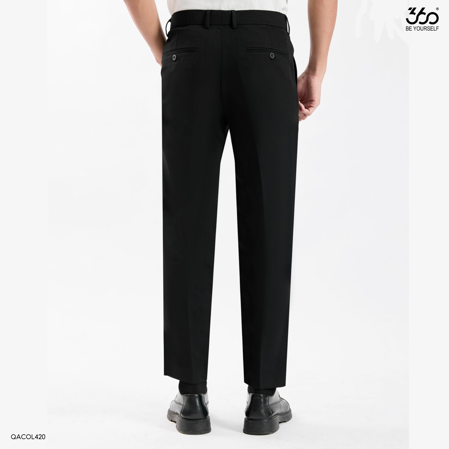 Mô tả Quần âu nam slimcrop 360Boutique quần tây vải dáng ngắn cạp ép mex 3 lớp cao cấp - QACOL420 - 2