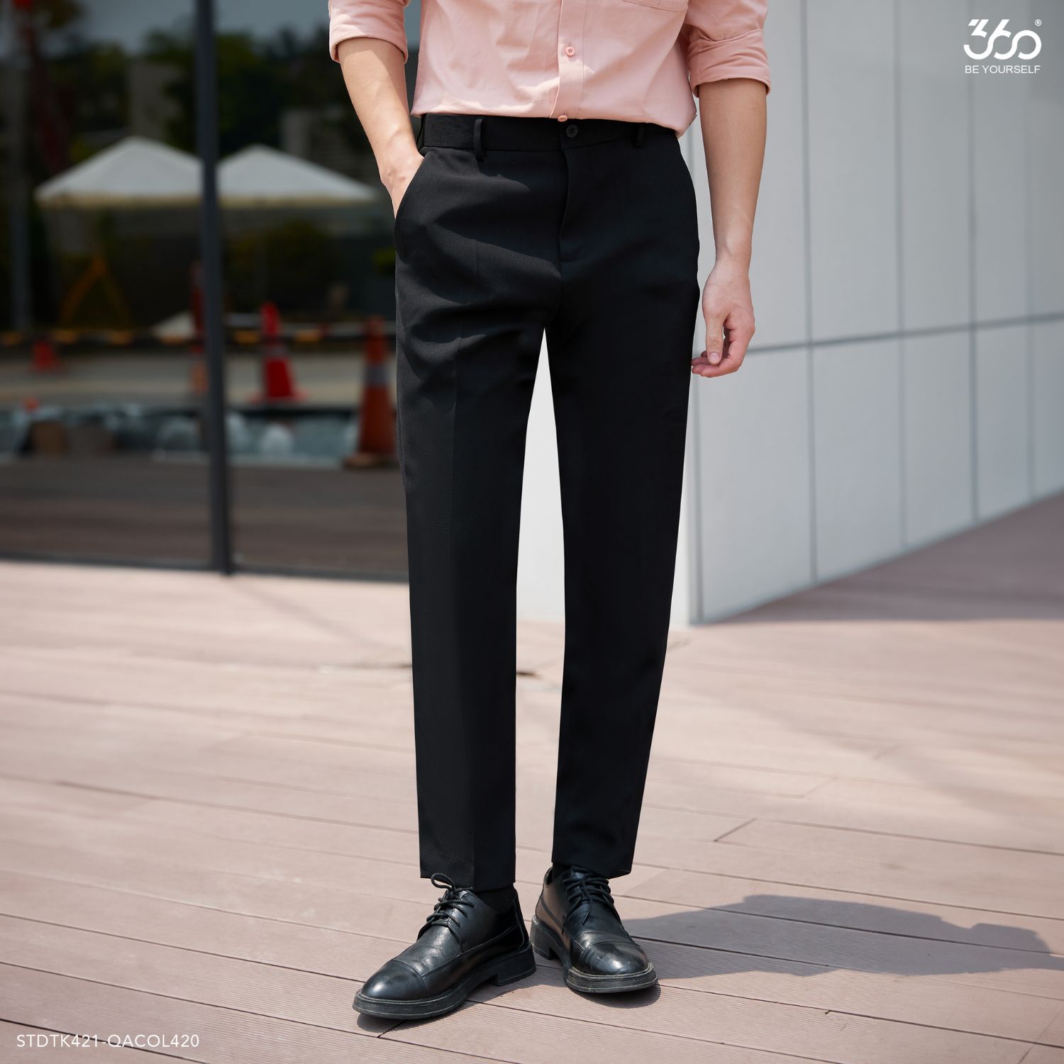 Mô tả Quần âu nam slimcrop 360Boutique quần tây vải dáng ngắn cạp ép mex 3 lớp cao cấp - QACOL420 - 3