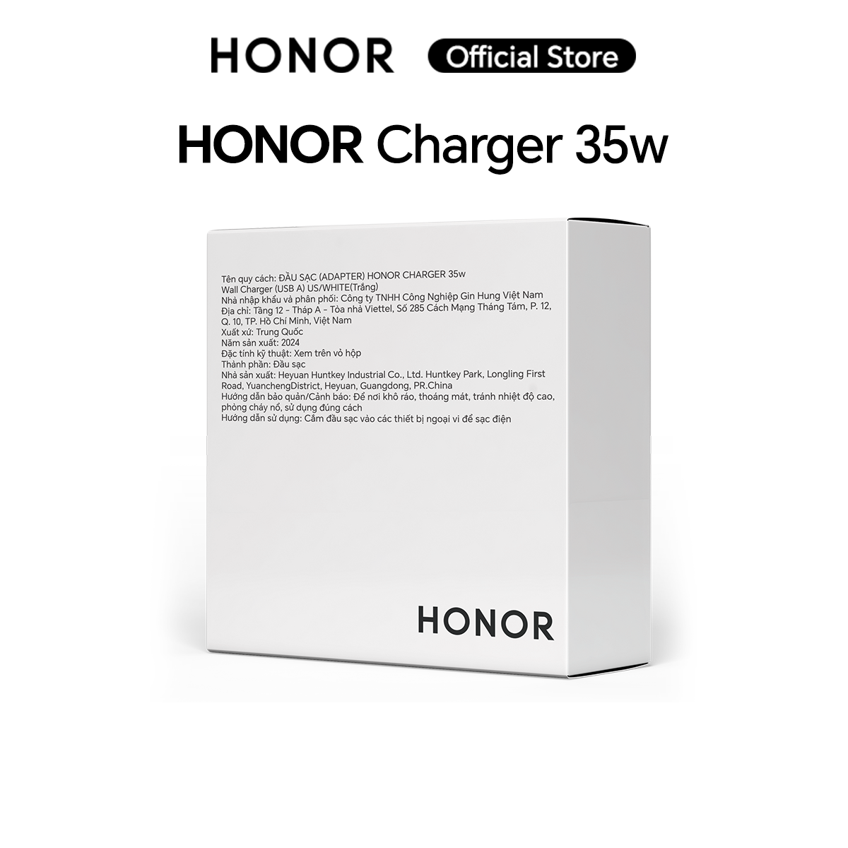 Mô tả Củ sạc Adapter HONOR Charger 35W Cổng USB Màu Trắng | Super Charger - 3