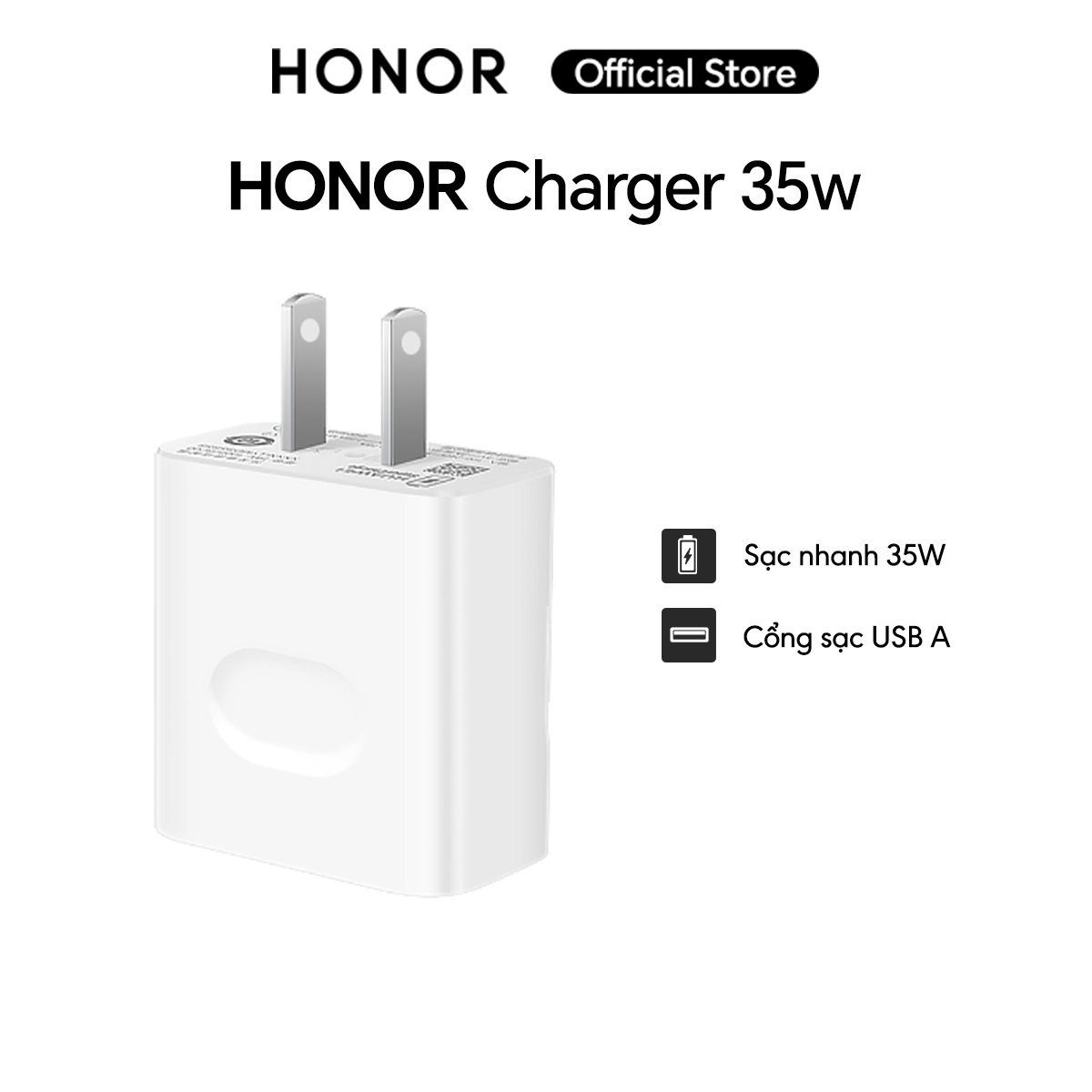 Mô tả Củ sạc Adapter HONOR Charger 35W Cổng USB Màu Trắng | Super Charger - 4