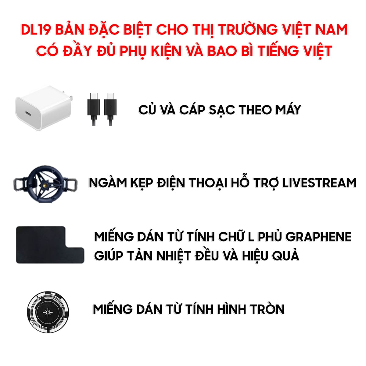 Quạt tản nhiệt điện thoại DL19 SE XL30 XL29 XL 36 Pro AI sò lạnh nước ...