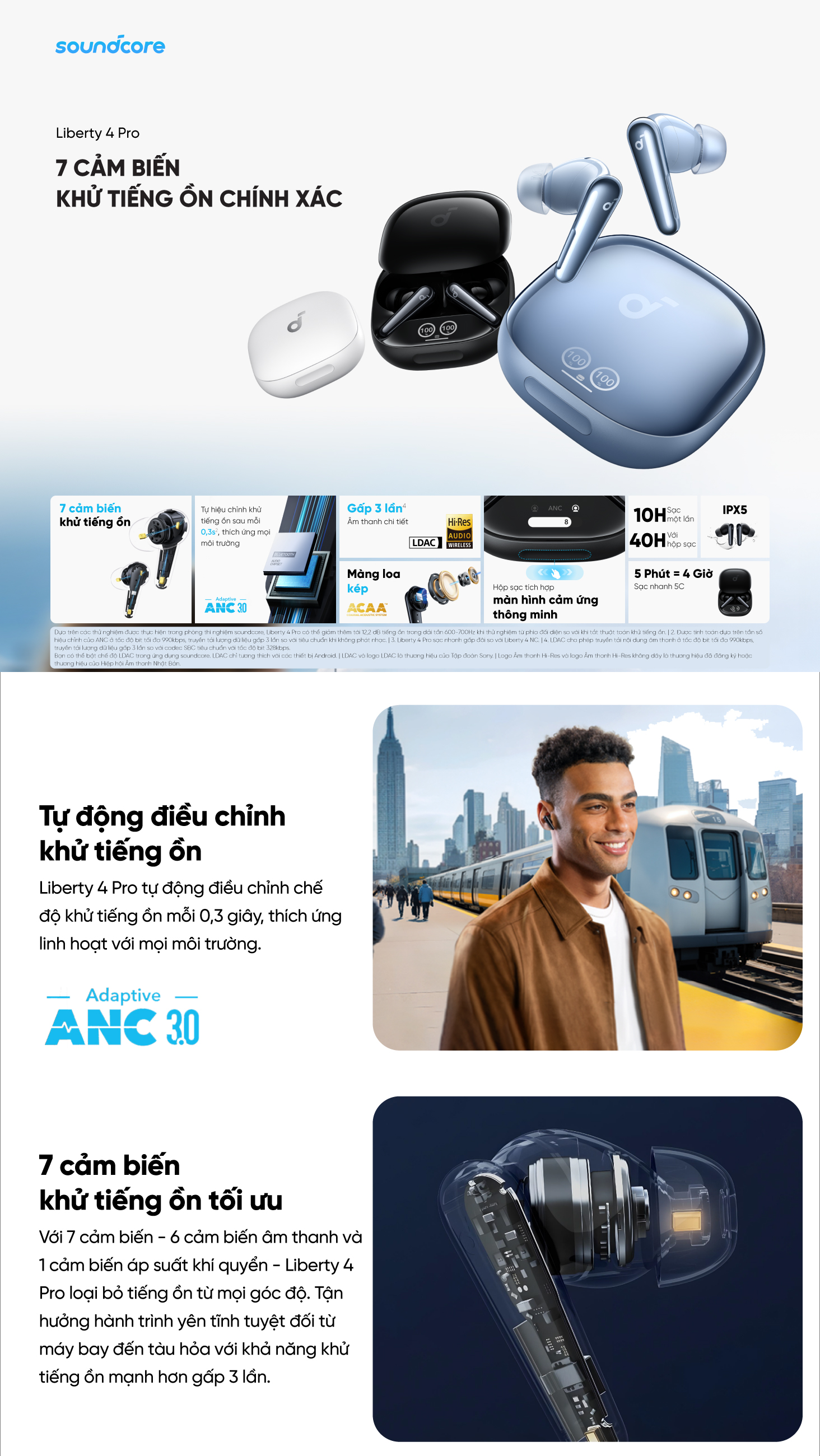 Mô tả Tai nghe bluetooth soundcore Liberty 4 Pro | Chống ồn ANC 3.0 | Màn hình cảm ứng - 1