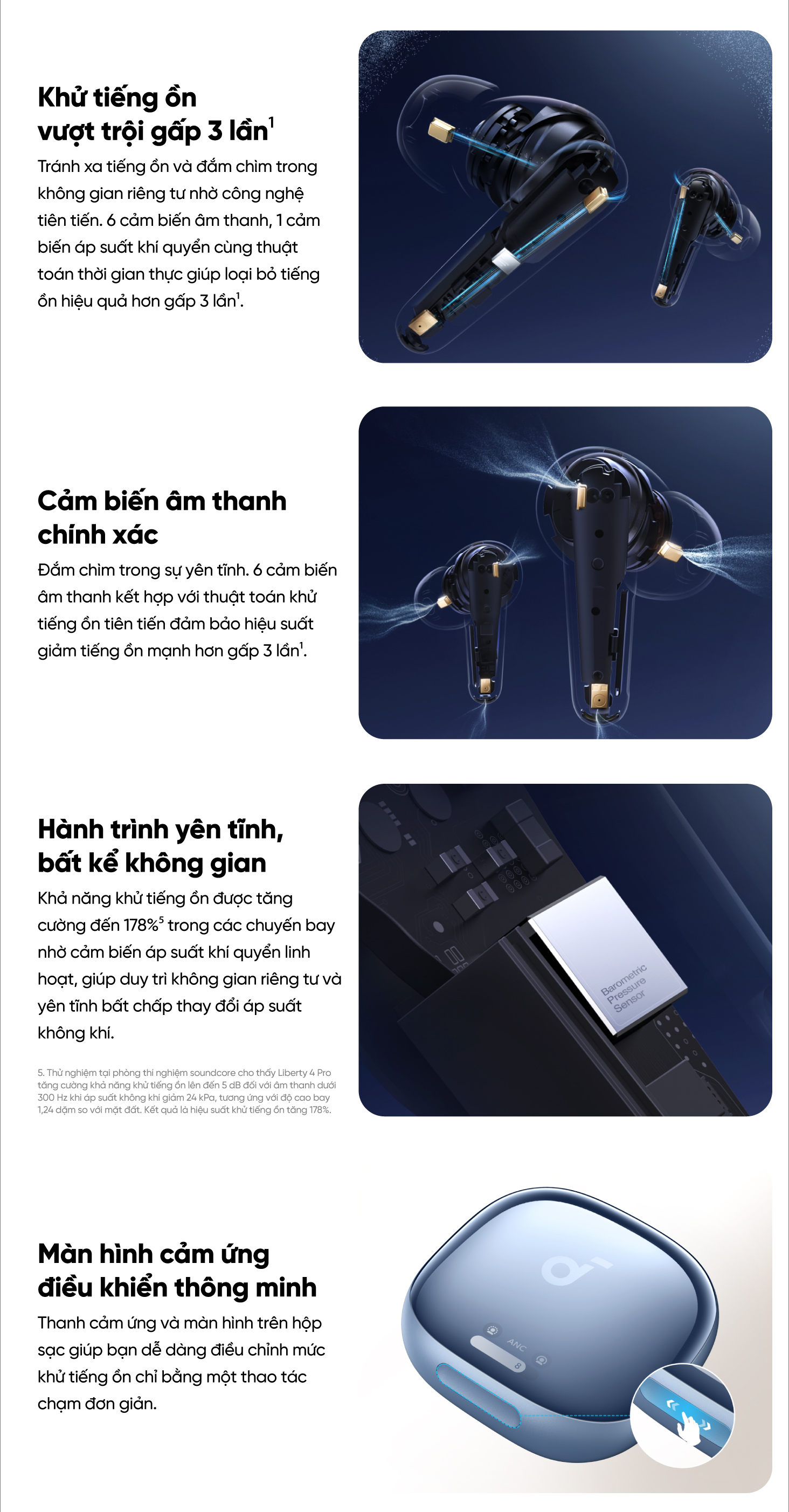 Mô tả Tai nghe bluetooth soundcore Liberty 4 Pro | Chống ồn ANC 3.0 | Màn hình cảm ứng - 2