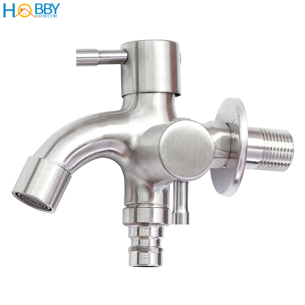 Mô tả Vòi củ sen lạnh đa năng 2 đầu xả Inox 304 ren 21 Hobby home decor CS1 - 1