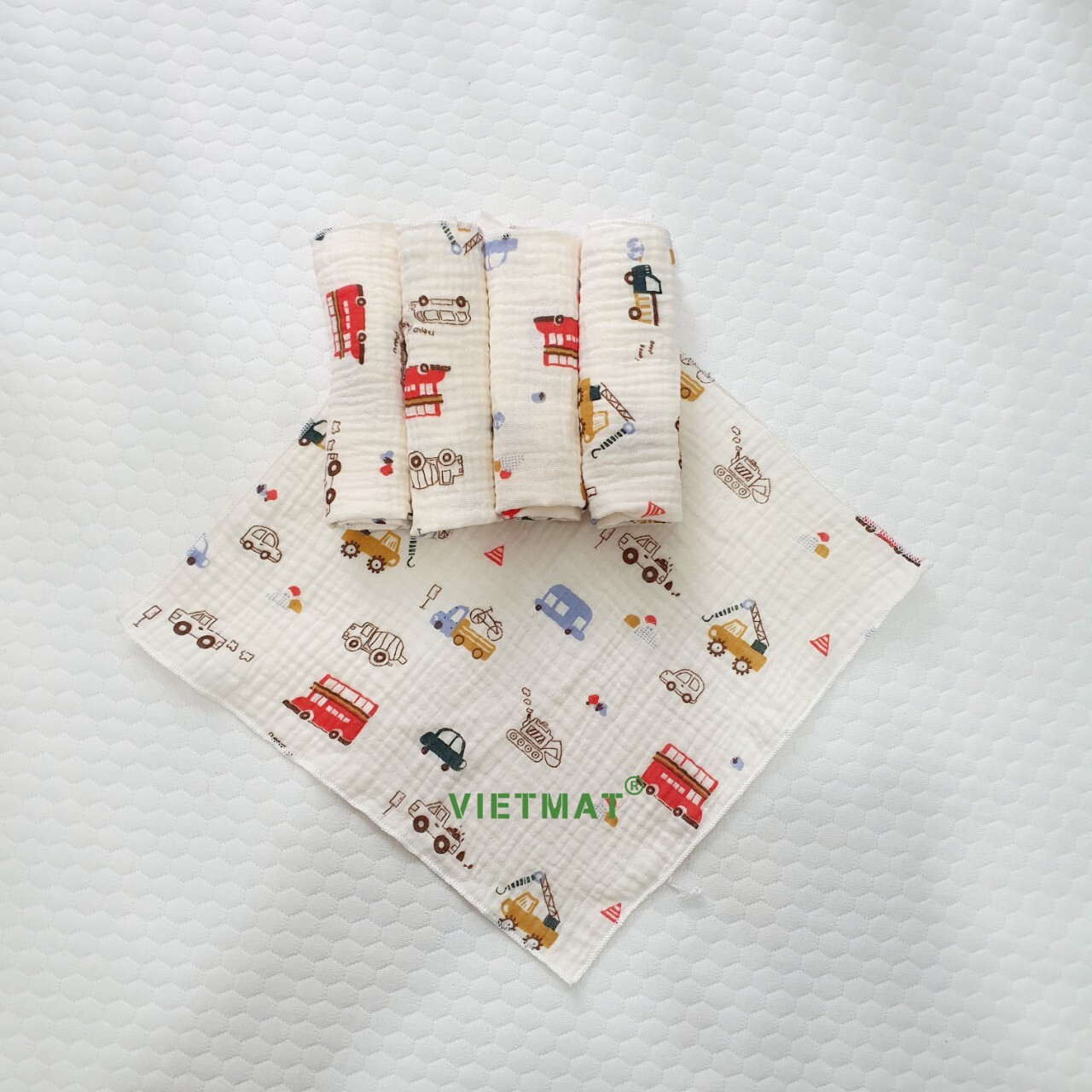 Mô tả Set 5 khăn sữa trẻ em TILO vải muslin 100% cotton mềm mịn, thoáng mát và hút nước mạnh - 2