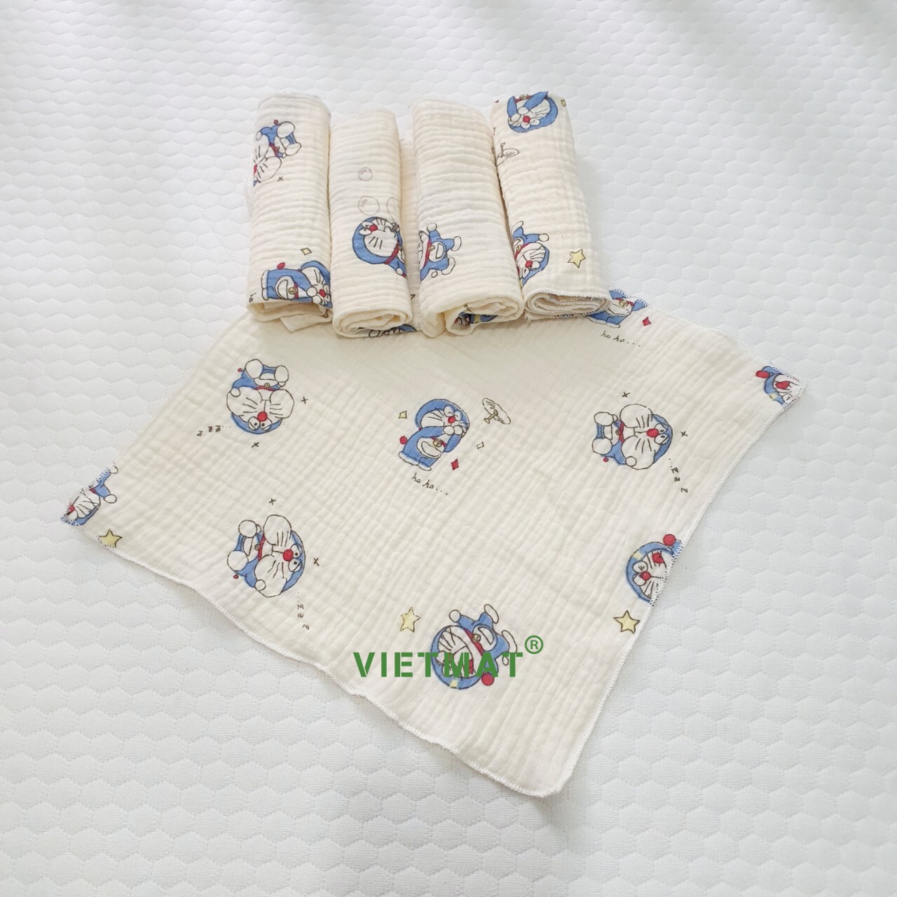 Mô tả Set 5 khăn sữa trẻ em TILO vải muslin 100% cotton mềm mịn, thoáng mát và hút nước mạnh - 4
