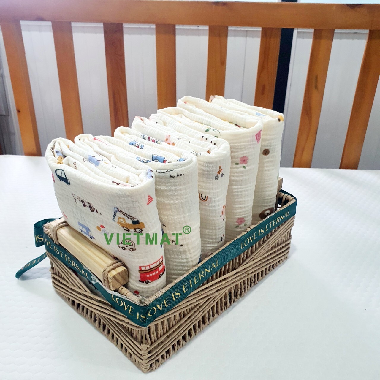 Mô tả 2 mét vải muslin cao cấp 2 lớp TILO 100% cotton may khăn tắm, khăn sữa cho bé, mềm mịn, thấm hút tốt - 5