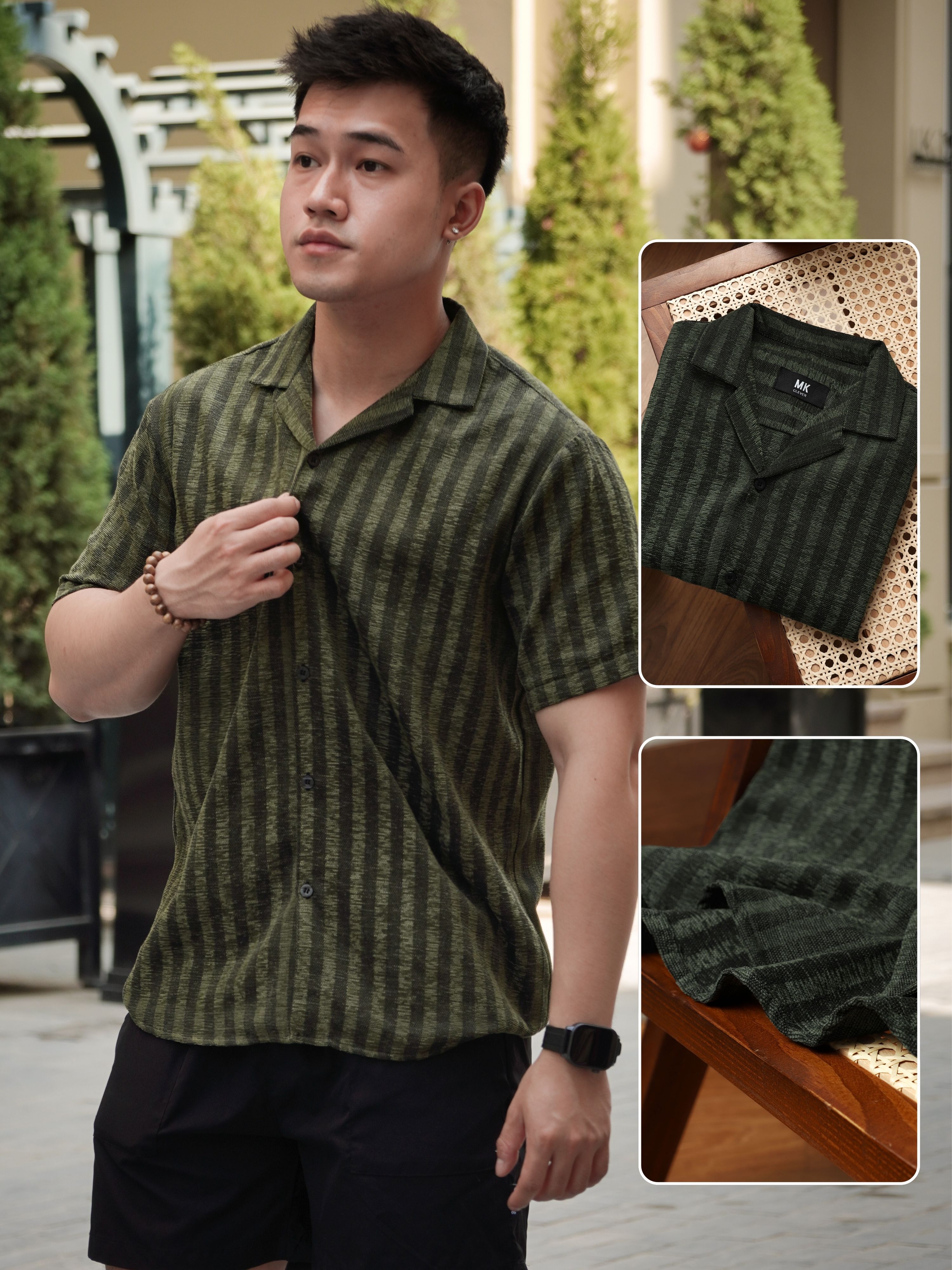 Áo sơ mi kẻ sọc nam Kelly MK CLEVER