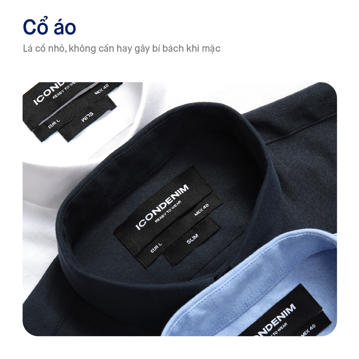 Mô tả Áo Sơ Mi Oxford Nam Tay Dài Blank Color Embroider Form Slim SMID0144 - 4