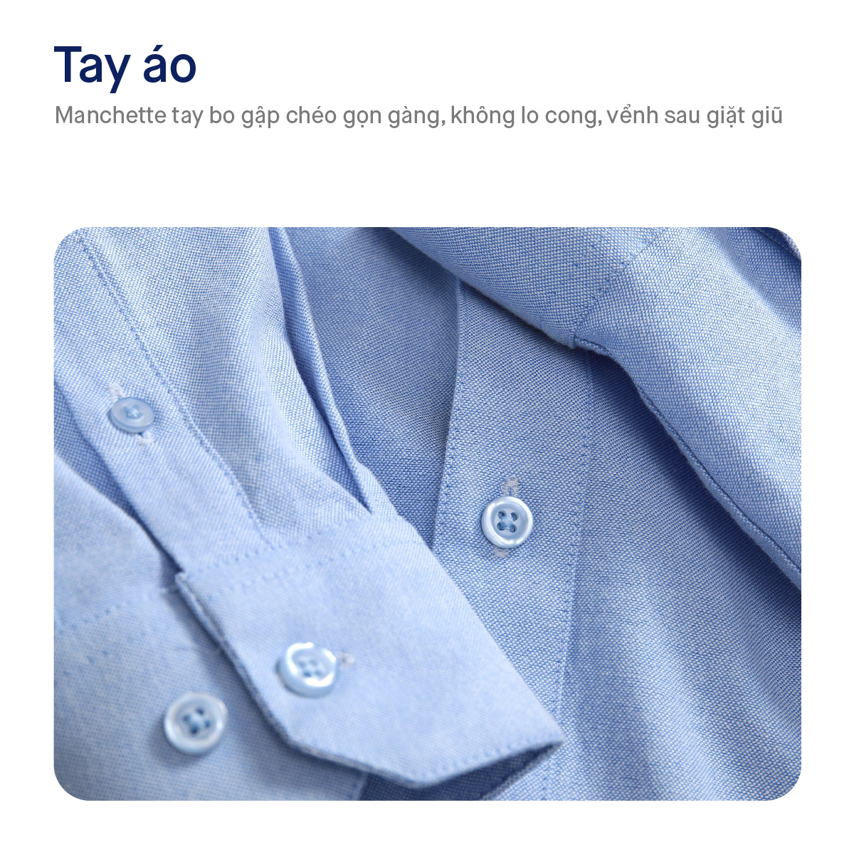 Mô tả Áo Sơ Mi Oxford Nam Tay Dài Blank Color Embroider Form Slim SMID0144 - 5