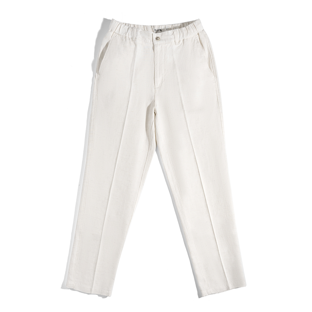 Mô tả Quần Dài Nam Cao Cấp Linen Form Ống Đứng Màu Kem 2025 By Cotton - 1